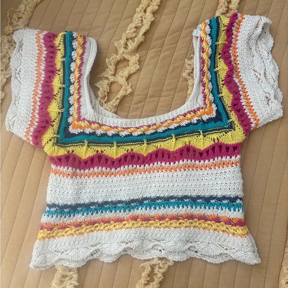 Zara Multicolor Knit Crop Top